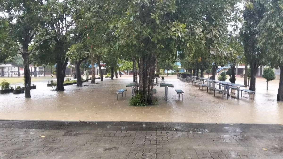 ฝนตกหนักสุราษฎร์ฯ สั่งปิดโรงเรียนไชยาสุริยา น้ำท่วม ระวังไฟดูด