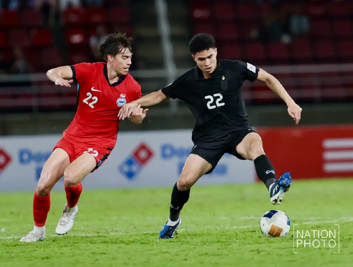 3 แต้มอุ่นเครื่อง! ไทย เฉือนชนะ สิงคโปร์ 3-2 ศึกคัดเลือก เอเชียน คัพ