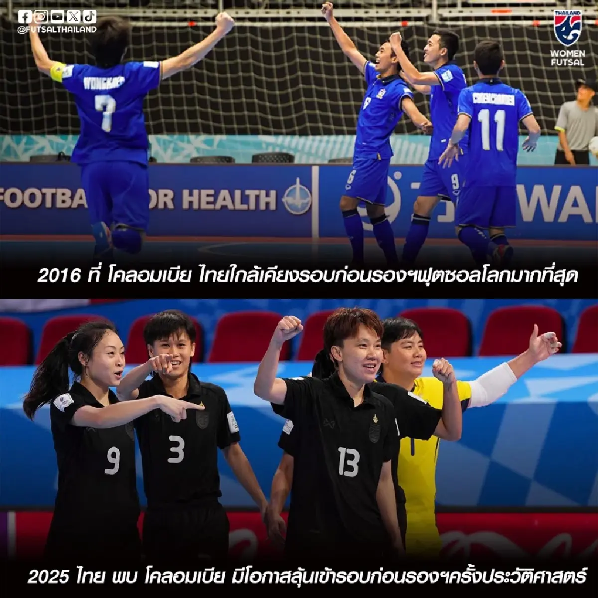 LIVE ถ่ายทอดสดฟุตซอล ทีมชาติไทย พบ โคลอมเบีย ดูบอลสด ชิงแชมป์โลก 2025