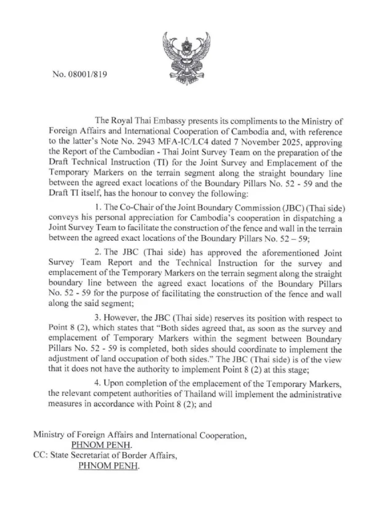 เปิดหนังสือไทย-กัมพูชา เห็นพ้องสร้างรั้วชายแดน จันทบุรี-ตราด