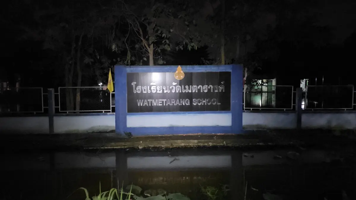 น้ำเจ้าพระยาทะลักปทุมธานี สั่งปิดโรงเรียนวัดเมตารางค์ น้ำท่วม