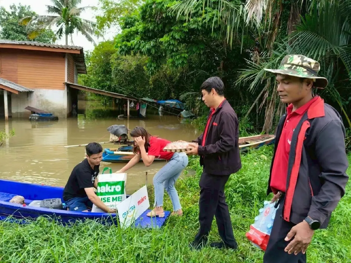 ซีพีอาสา รวมพลังช่วยน้ำท่วมใต้ มอบอาหาร–เน็ตฟรี–ทีมภาคสนามครบ