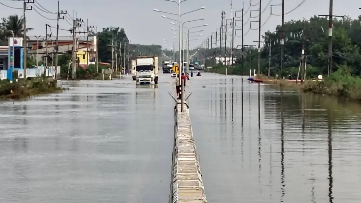 น้ำท่วมสงขลา น้ำเริ่มลดแล้ว พิกัดล่าสุด อำเภอจะนะ จุดไหนยังวิกฤต