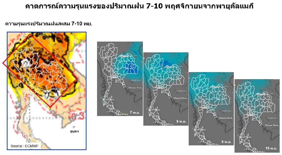 \'พายุ คัลแมกี\' จ่อขึ้นฝั่งเวียดนาม ไทยเฝ้าระวัง เสี่ยง \'ฝน 300 มม.\'