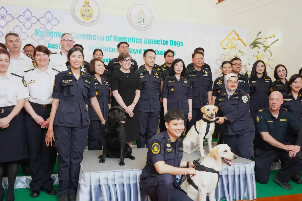 ออสเตรเลียมอบสุนัขตรวจค้นให้กรมศุลกากรไทย