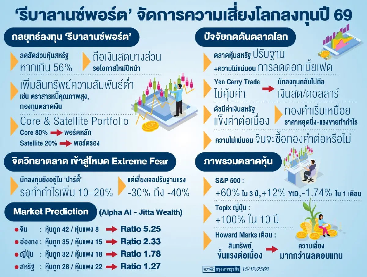 ‘บลจ.จิตตะ’มองปี69โลกลงทุน  ความเสี่ยงสูง เร่ง‘รีบาลานซ์พอร์ต’ 