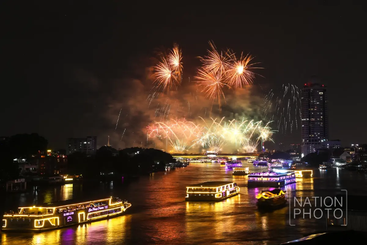 อวดโฉมพลุ 2568 'วิจิตรเจ้าพระยา 2025' แสงแห่งสยาม แม่ของแผ่นดิน