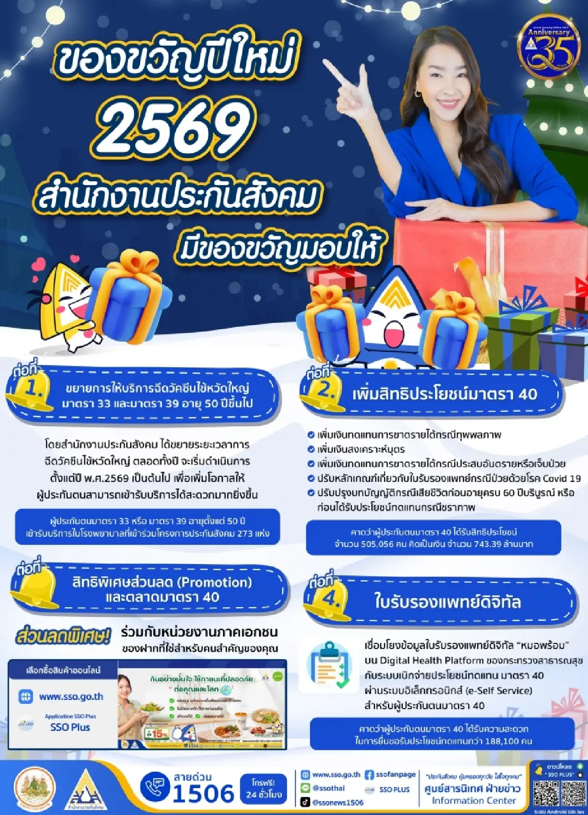 ของขวัญปีใหม่ 69 ประกันสังคมขยายฉีดวัคซีนไข้หวัดใหญ่ทั้งปี