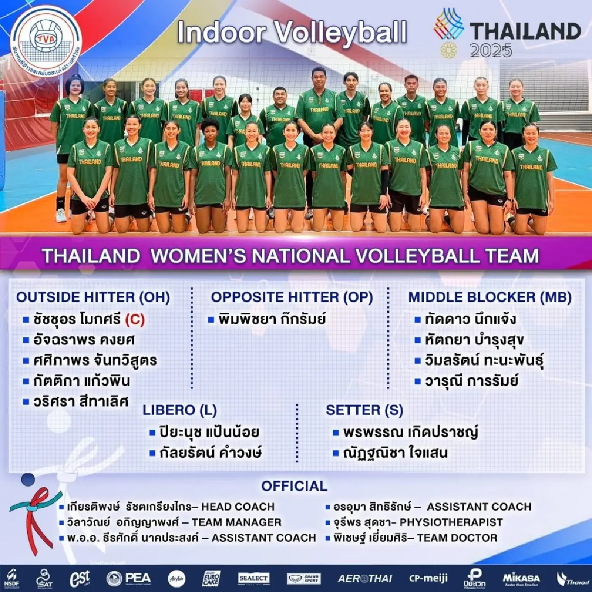 LIVE ทีมชาติไทย พบ ฟิลิปปินส์ ถ่ายทอดสดวอลเลย์บอลหญิง ซีเกมส์ 2025