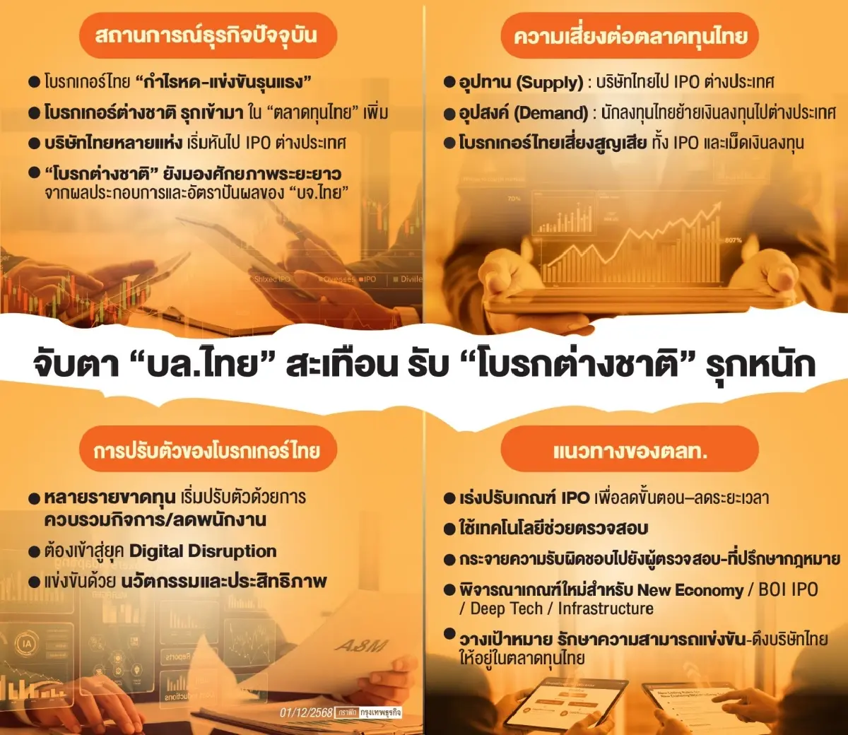 โบรกไทยสู้ศึก ทุนต่างชาติ รุกดึง บริษัท-นักลงทุน ออกนอกตลาดในปท.