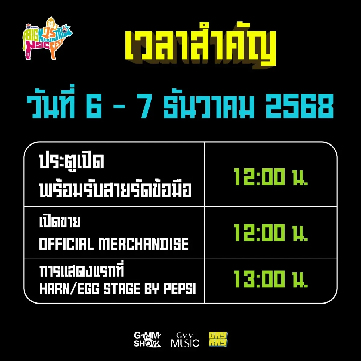 เริ่มแล้ว ไปคอนเสิร์ตเขาใหญ่ Big Mountain 2025 เช็กศิลปิน ที่จอดรถ