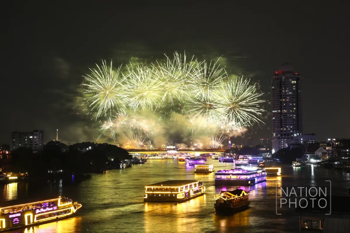 อวดโฉมพลุ 2568 'วิจิตรเจ้าพระยา 2025' แสงแห่งสยาม แม่ของแผ่นดิน