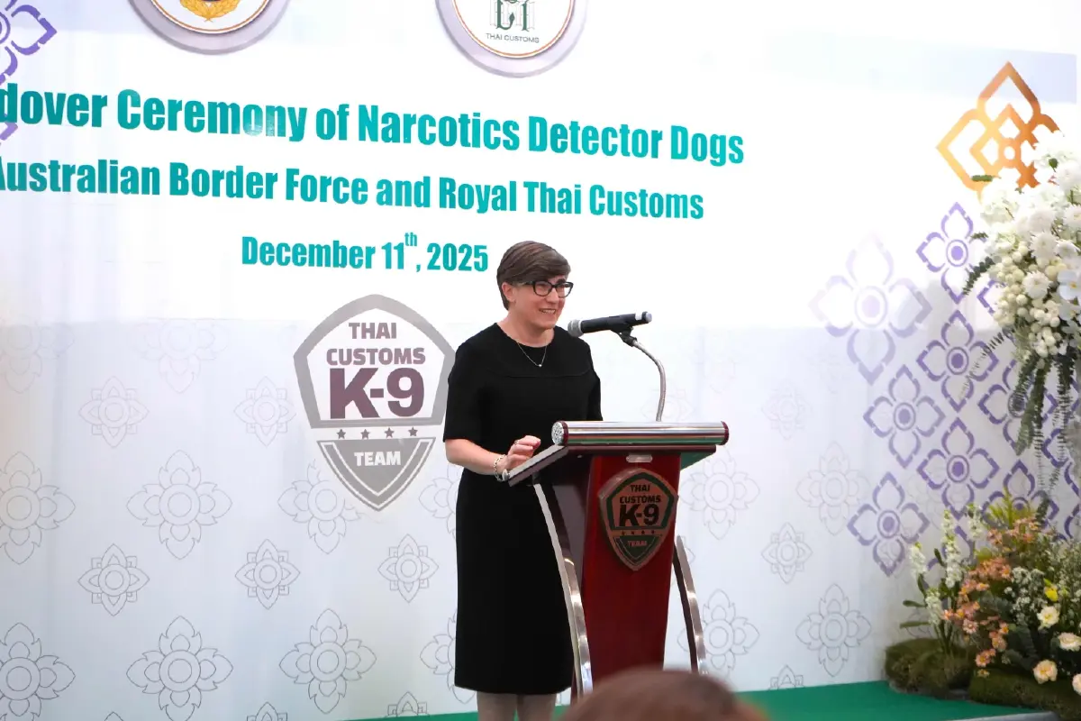 ออสเตรเลียมอบสุนัขตรวจค้นให้กรมศุลกากรไทย