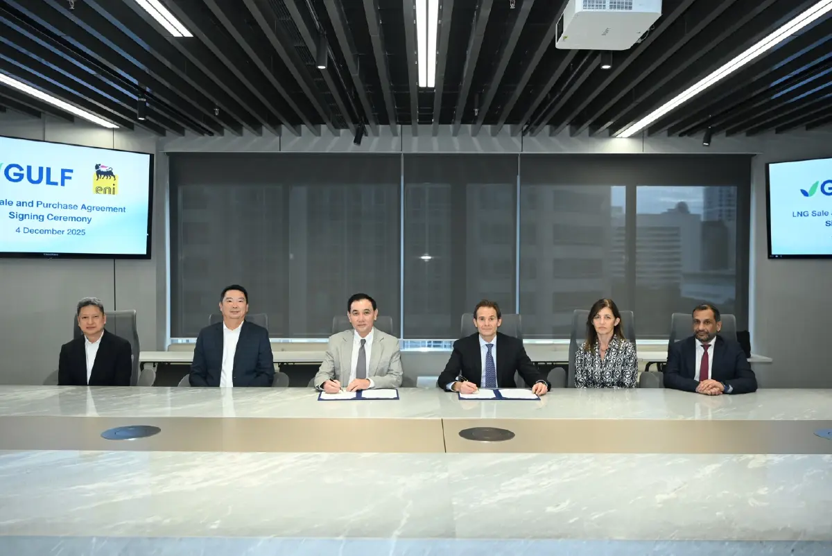 GULF ผนึก Eni อิตาลี เซ็นดีลซื้อ-ขาย LNG หนุนความมั่นคงพลังงานไทย