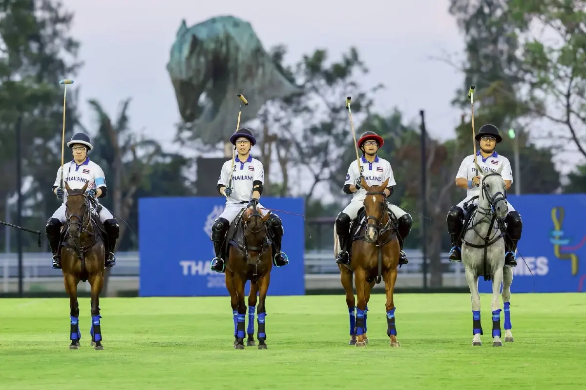 ทีมนักกีฬาขี่ม้าโปโลทีมชาติไทย โชว์ฟอร์มเดือด เอาชนะมาเลเซีย ในซีเกมส์ ครั้งที่ 33