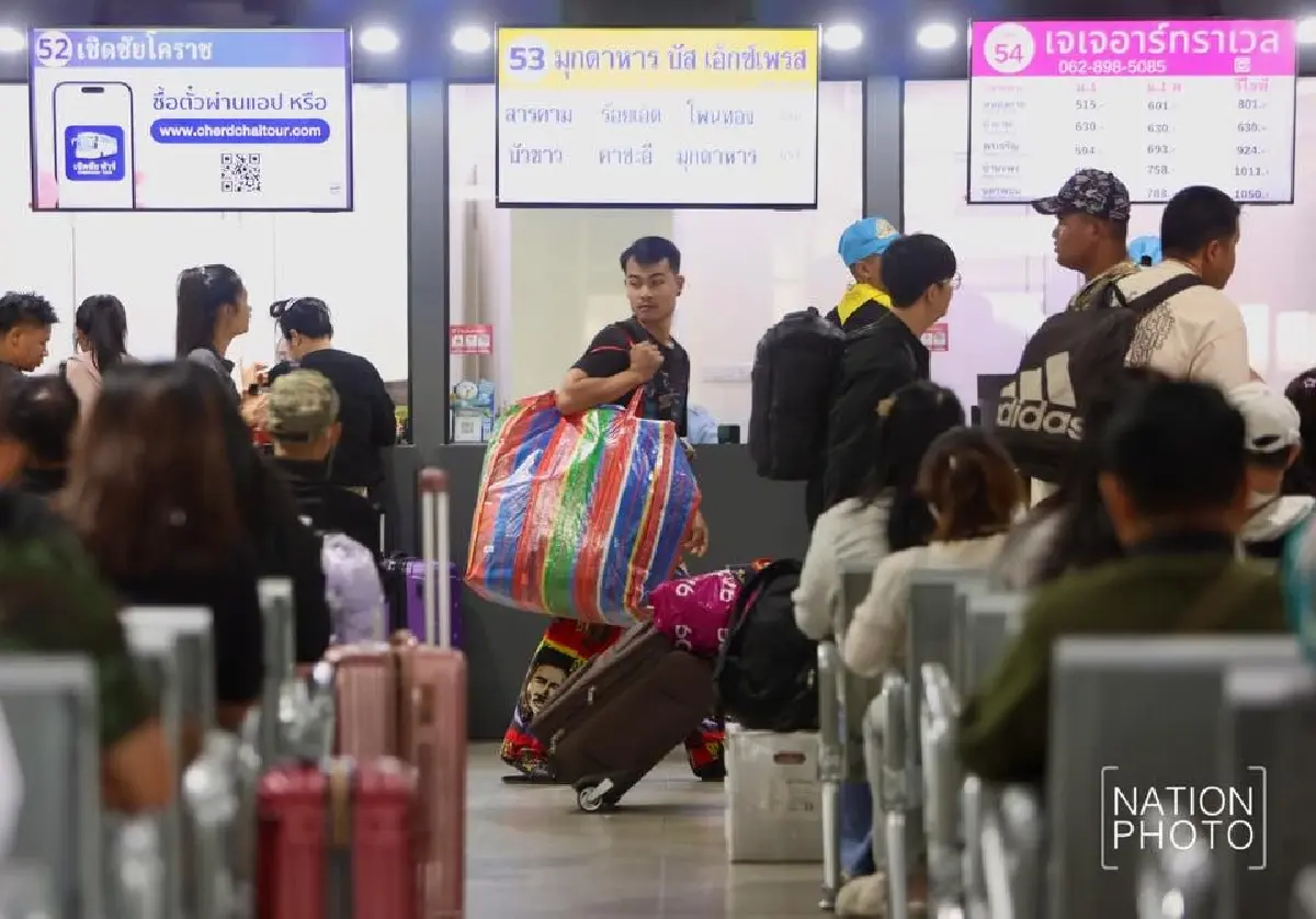 หมอชิต 2 คึกคัก แห่เดินทางกลับภูมิลำเนาฉลองปีใหม่ 2569 คาดวันนี้แตะ 1.8 แสนคน