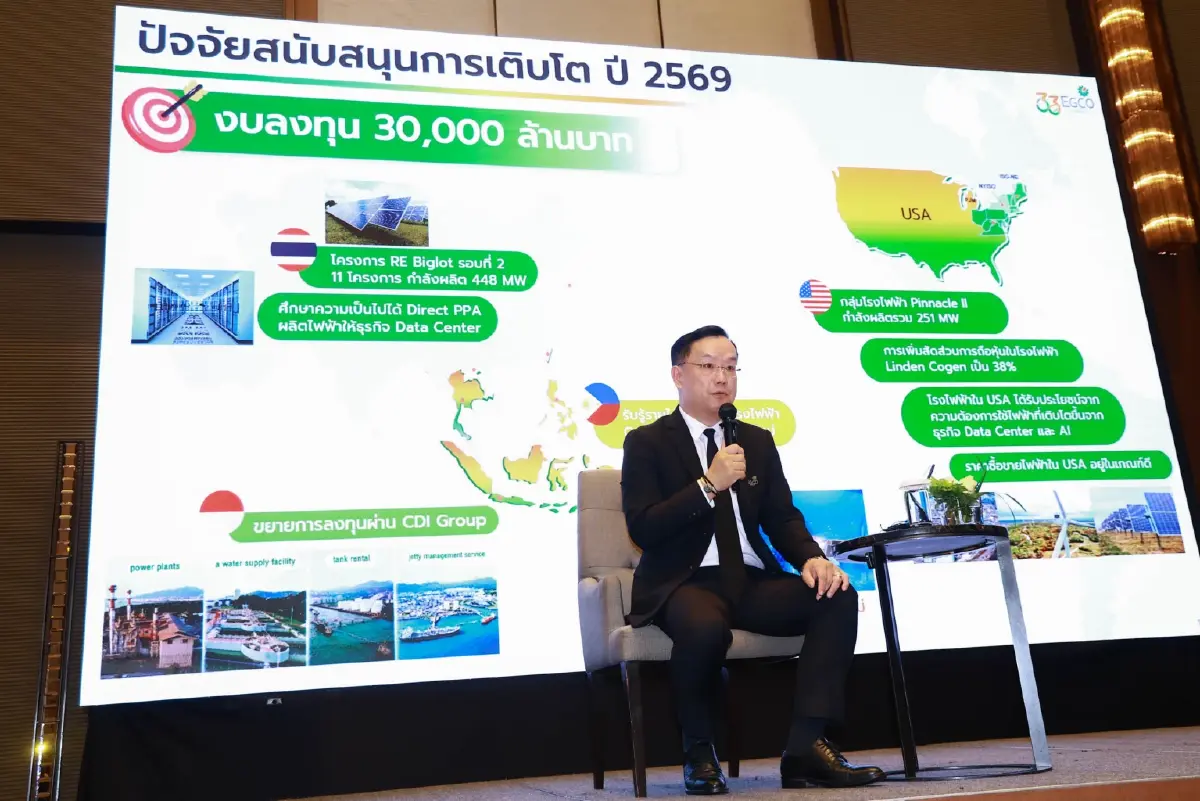 EGCO Group กางแผนปี 69 ชูกลยุทธ์ POWER4 ทุ่มงบ 30,000 ล้านบาท ขยายพอร์ตโฟลิโอ