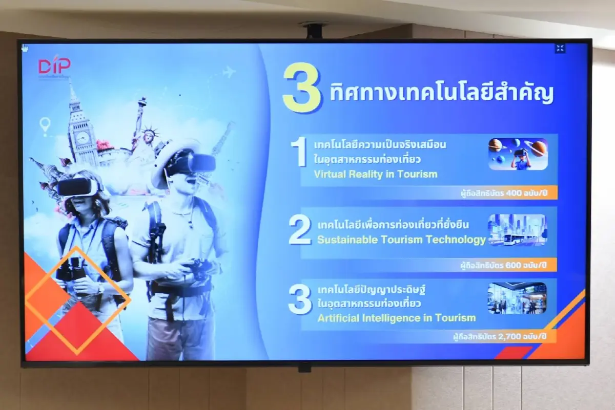 กรมทรัพย์สินทางปัญญา  ชี้ เทรนด์ ‘Smart Tourism’ พุ่ง!  ไทยติดโผ ‘ดาวรุ่ง’ นวัตกรรมท่องเที่ยว