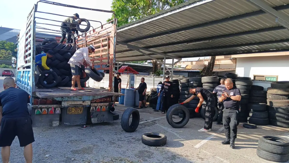 กลุ่มสยามกลการ ส่งมอบยางรถยนต์ใช้แล้ว 500 เส้น ถึงมือทหารพรานชายแดนไทย-กัมพูชา