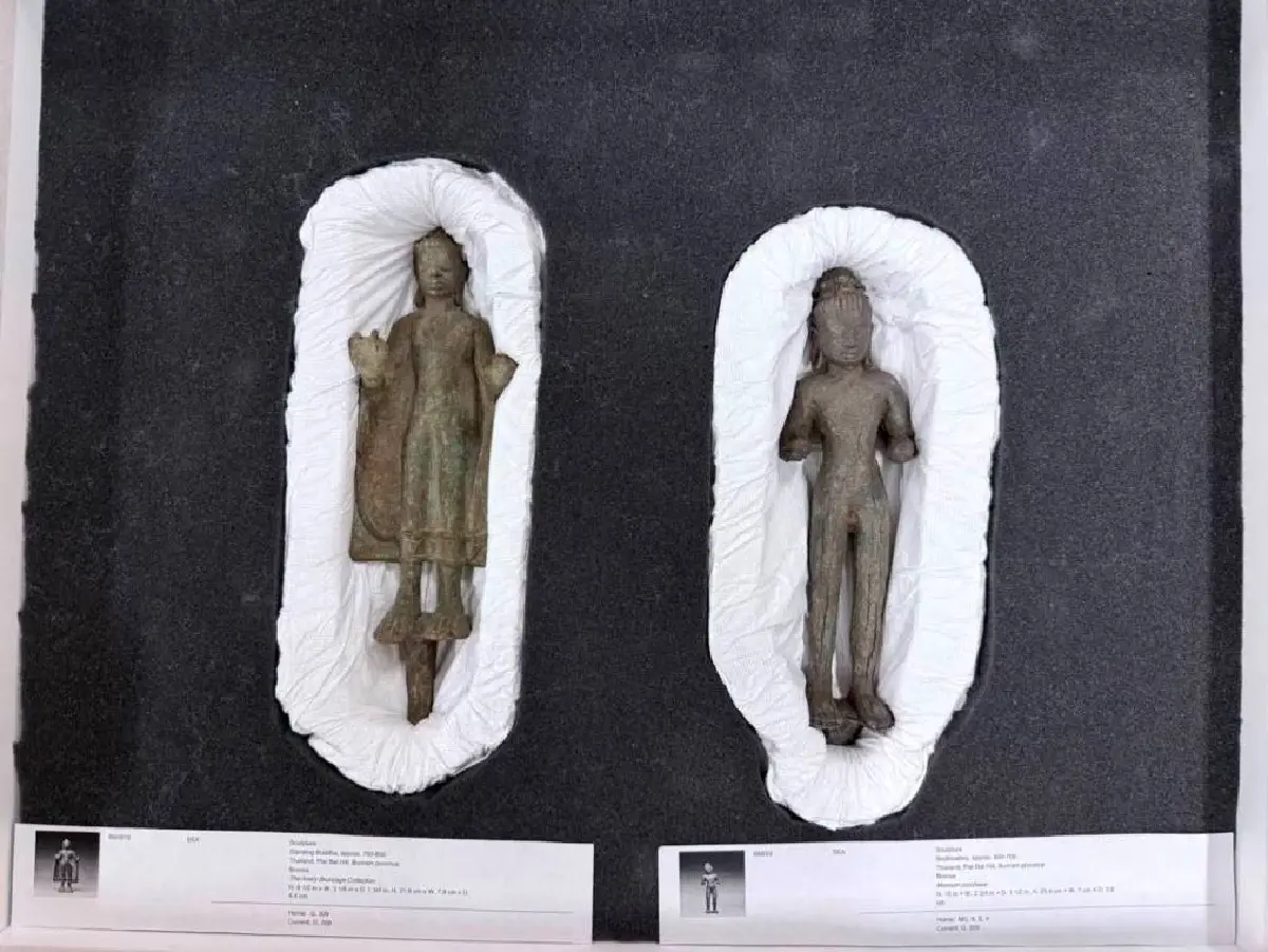 สหรัฐฯ ทำพิธีส่งคืน 4 รูปปั้นพันปี ‘ประโคนชัย’ คาดถึงไทย ธ.ค.นี้