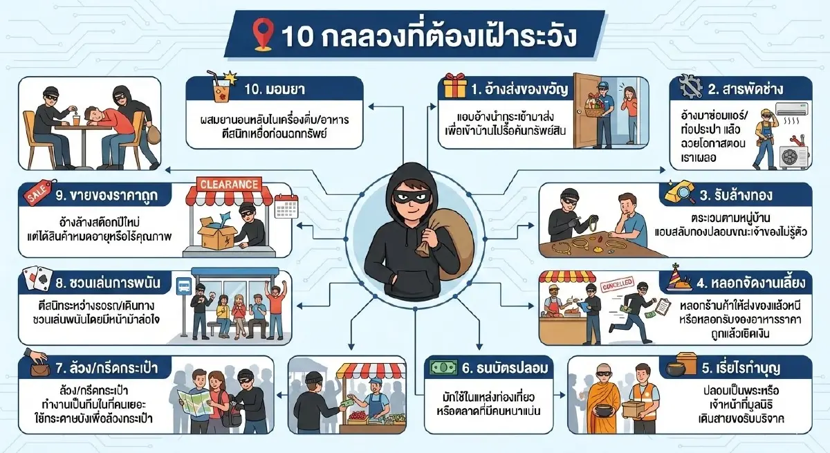 เตือน 10 กลลวงมิจฉาชีพ ช่วงปีใหม่ 2569 ส่งของขวัญ – จัดงานเลี้ยง