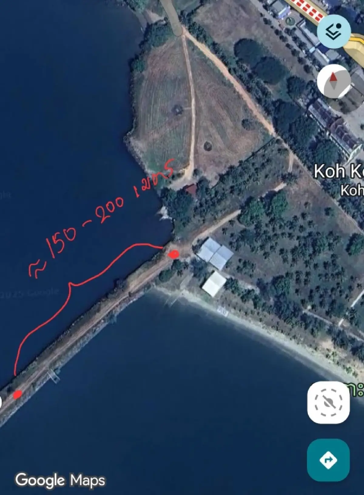 กัมพูชา ยอมทุบ เขื่อนสร้างยื่นลงทะเล หวังเปลี่ยนแปลงพื้นที่ หลัก กม.73