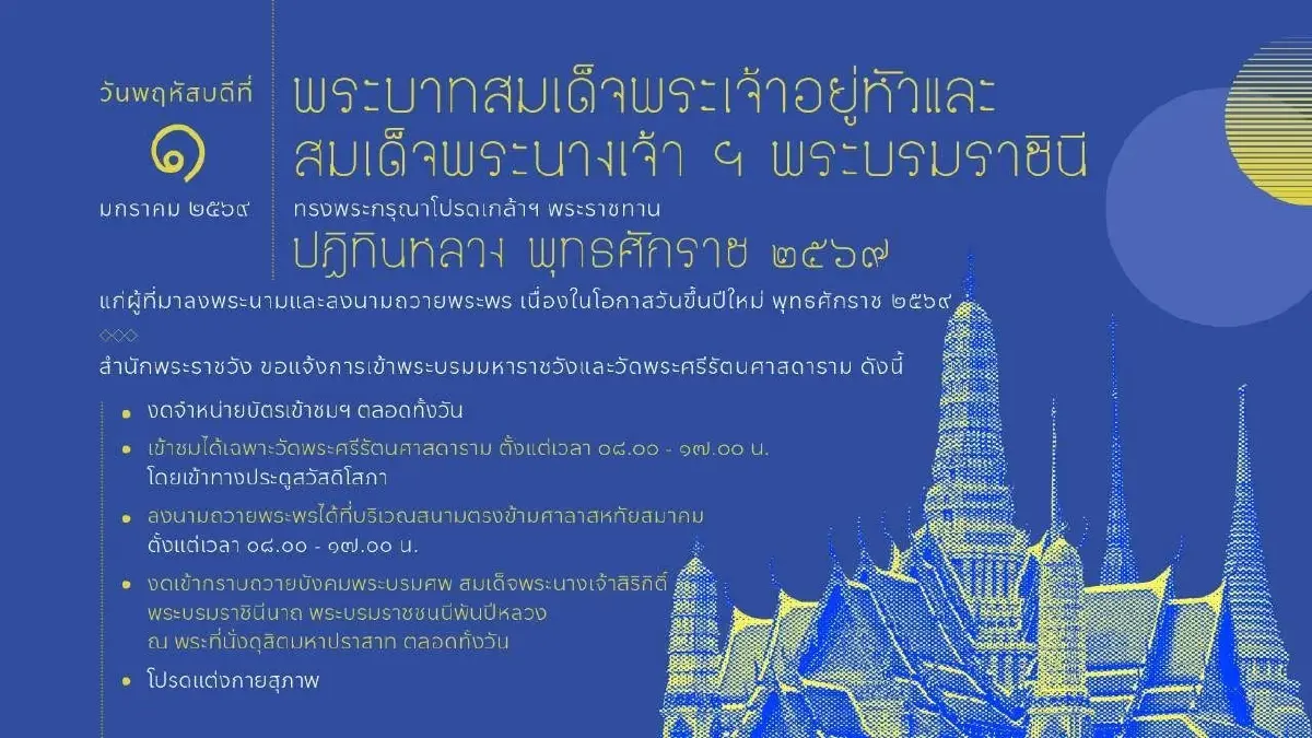 ในหลวง-พระราชินี พระราชทานปฏิทินหลวง 2569 แก่ผู้ที่มาลงนามถวายพระพร