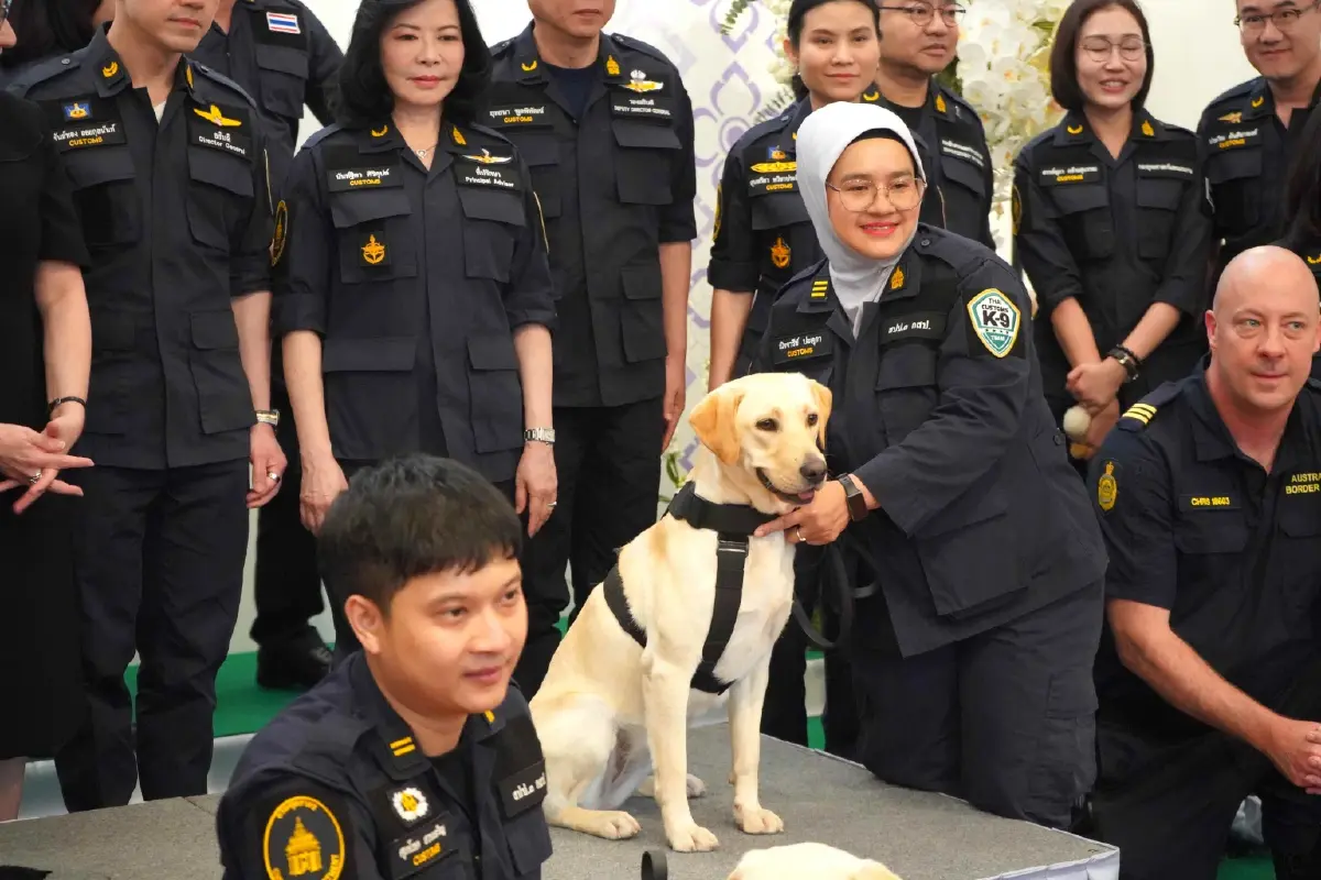 ออสเตรเลียมอบสุนัขตรวจค้นให้กรมศุลกากรไทย