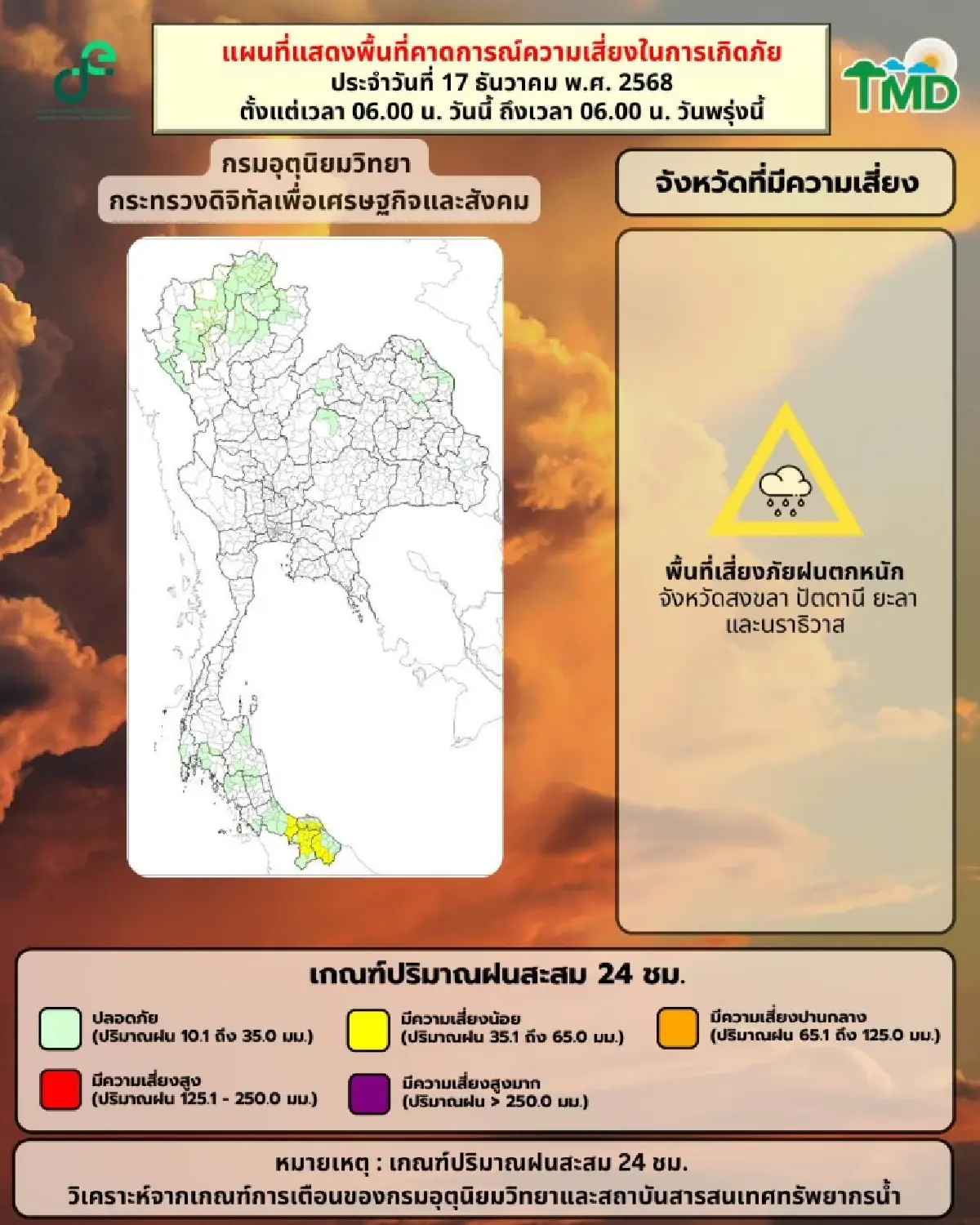 มรสุมเข้าไทย กรมอุตุ ประกาศรายชื่อ 12 จังหวัด ฝนตกหนัก กทม. อากาศเย็น