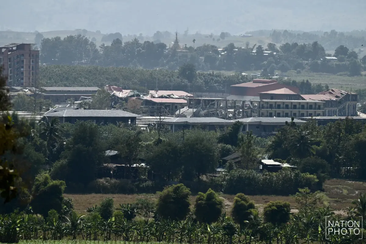 โดนแล้ว เปิดภาพซาก 'เคเคปาร์ค' ฐานทัพแก๊งคอลเซ็นเตอร์ ถูกถล่มยับ