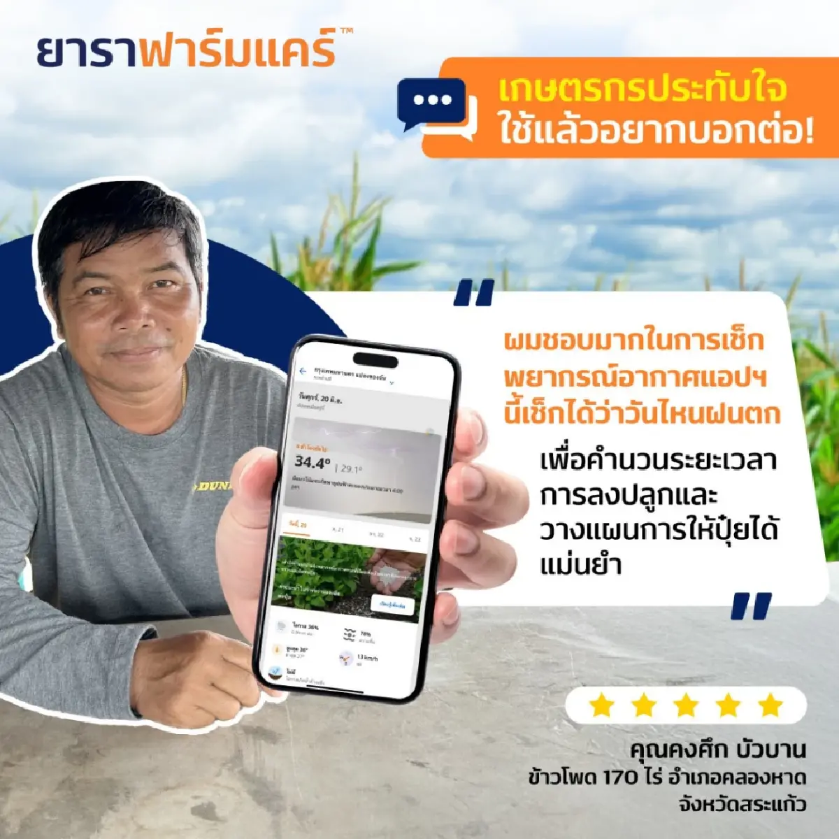 ดูแลฟาร์มผ่านมือถือด้วยแอปฯ 'ยาราฟาร์มแคร์' ยกระดับ 'เกษตรแม่นยำ' ไทย