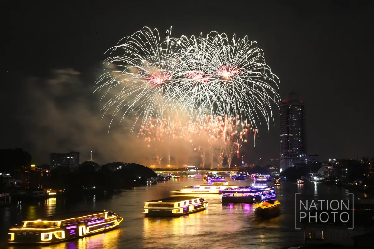 อวดโฉมพลุ 2568 'วิจิตรเจ้าพระยา 2025' แสงแห่งสยาม แม่ของแผ่นดิน