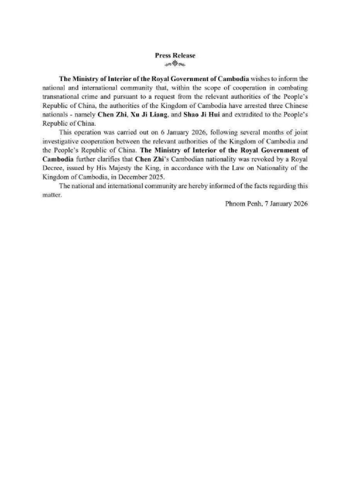 ด่วน! 'เฉิน จื้อ' เจ้าพ่อ Prince Group ถูกจับในกัมพูชา ข้อหาฟอกเงิน