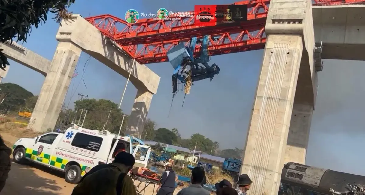 คืบหน้า! เครนรถไฟความเร็วสูง ล้มทับขบวนรถไฟสีคิ้ว ดับ 22 เจ็บ 55