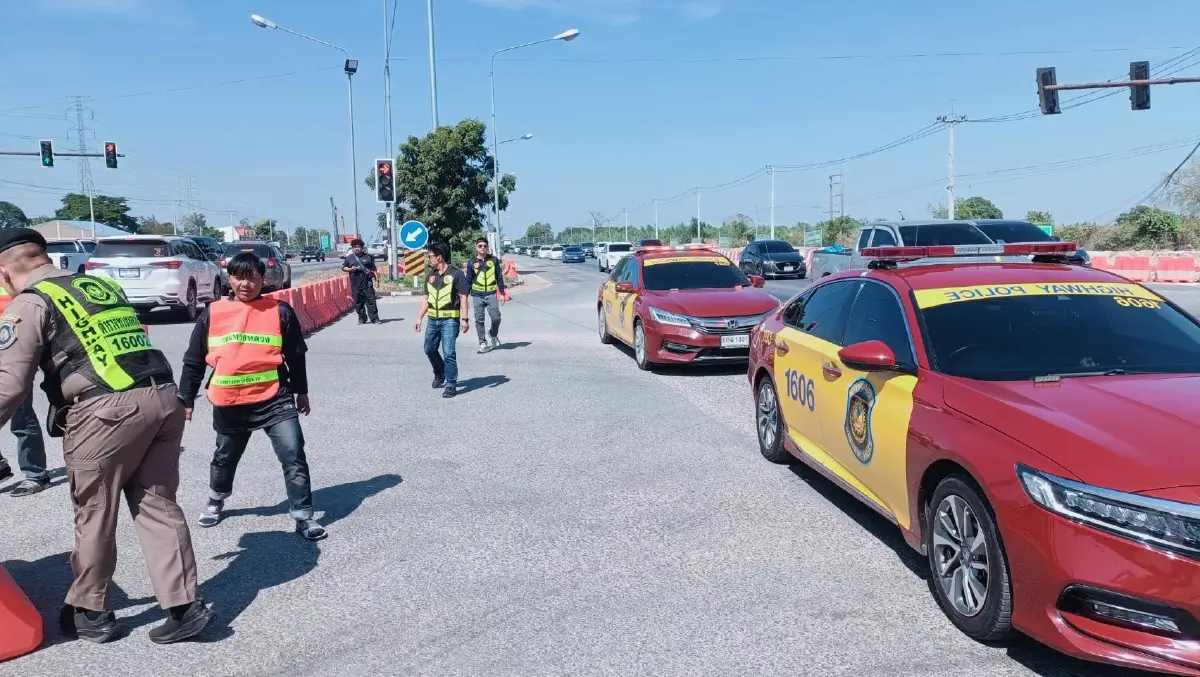 ปิดถนน แยกหางน้ำสาคร รับมือทัพ รถเข้ากรุงเทพ เช็กจุดเลี่ยง ทางลัด