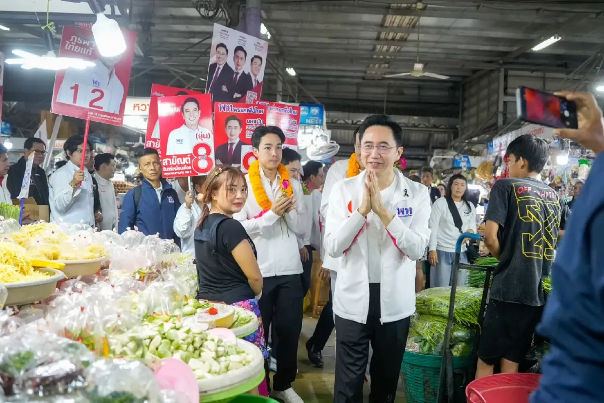 'ยศชนัน' นำผู้สมัครสส. หาเสียงตลาดยิ่งเจริญ ชูนโยบายขยายโอกาส