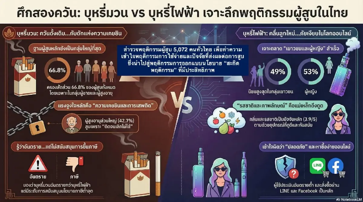 นักสูบ 76% ไม่เคยคิดยอดรวมเงินที่เสียไป  ยินดีจ่ายค่าบุหรี่เฉลี่ย 679 บาท/สัปดาห์