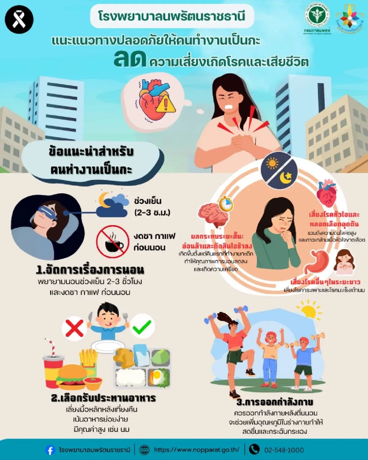 รพ.นพรัตนฯเผย 'ทำงานเป็นกะ' เสี่ยงสุขภาพทรุด แนะ 3 วิธีปลอดภัย