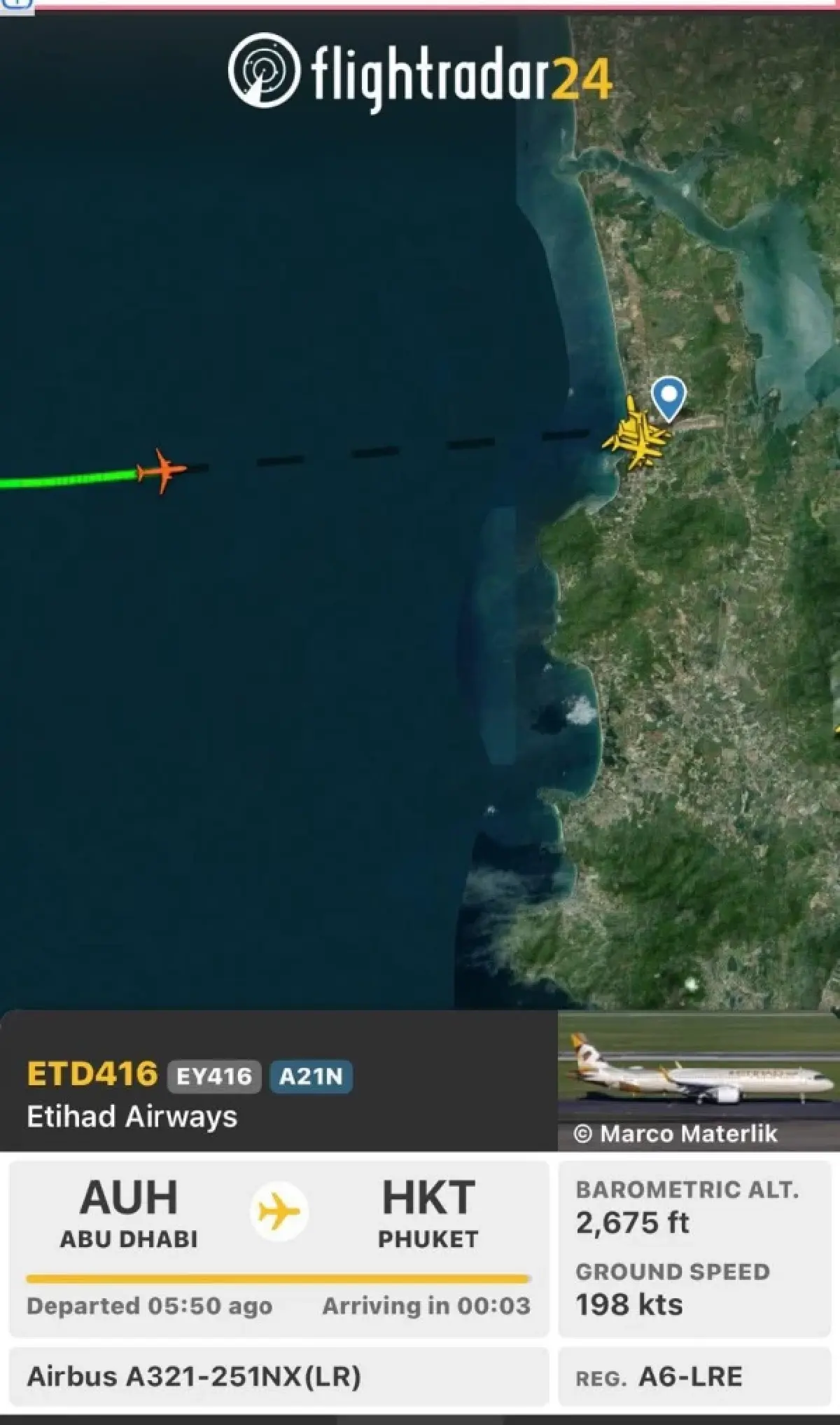 อัปเดต ตกหลุมอากาศ! เครื่องบิน สายการบิน ETIHAD ลงจอดภูเก็ต