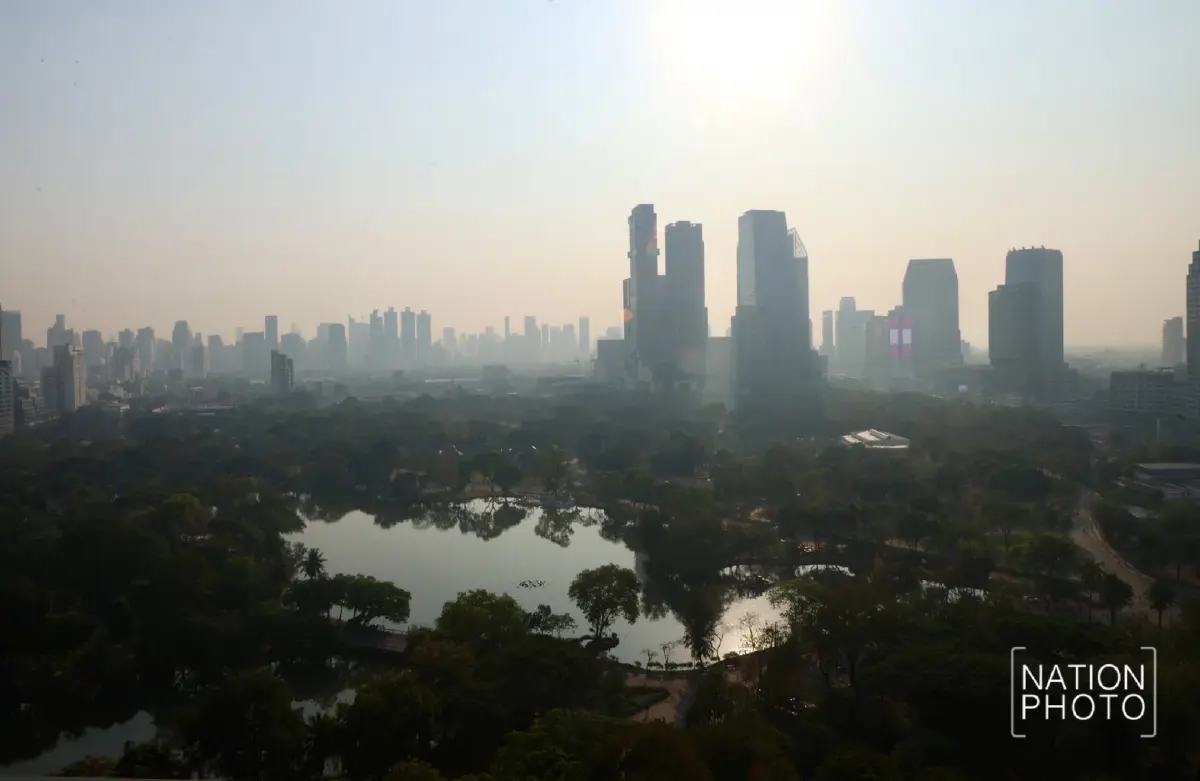 วันนี้ฝุ่นแรงสีแดงเต็มพื้นที่ เปิดภาพล่าสุดฝุ่นปกคลุมกรุงเทพ