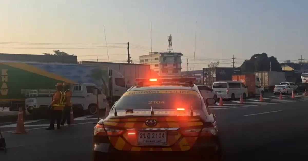 ด่วน! รถติดมากแล้ว จุดเครนถล่มถนนพระราม 2 ดูทางเลี่ยง มีปิดถนน