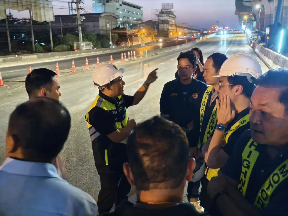 ถนนพระราม 2 เปิดเลนพิเศษ เร่งระบายรถขาเข้า-ออก หลังเคลียร์เครน LG