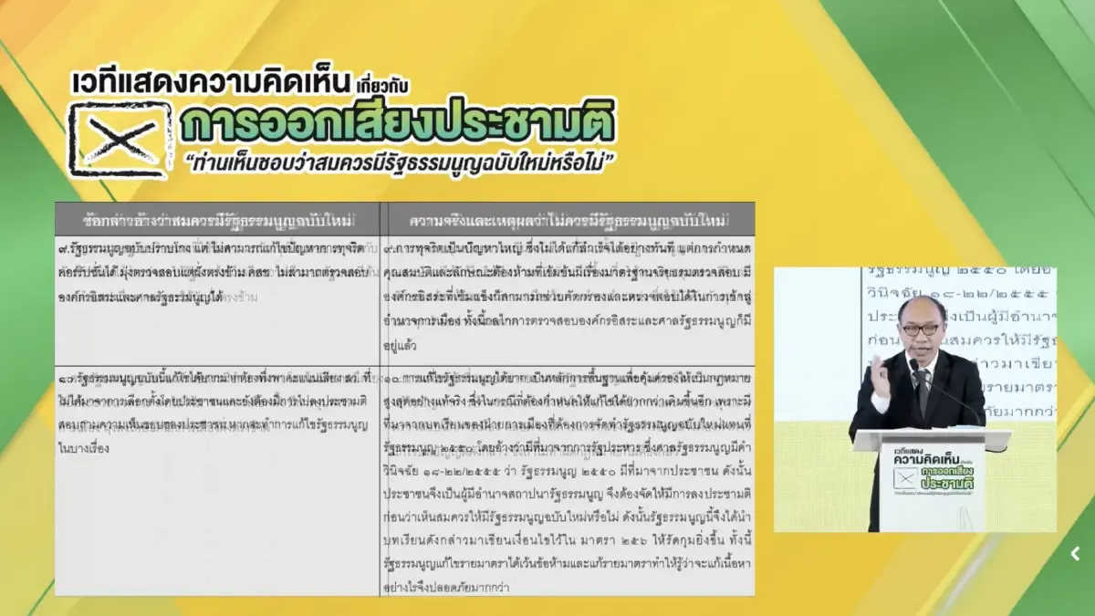 'เวทีประชามติรธน.' เดือด 2 ฝ่ายปะทะความคิด หนุน-ค้าน โละรธน.60