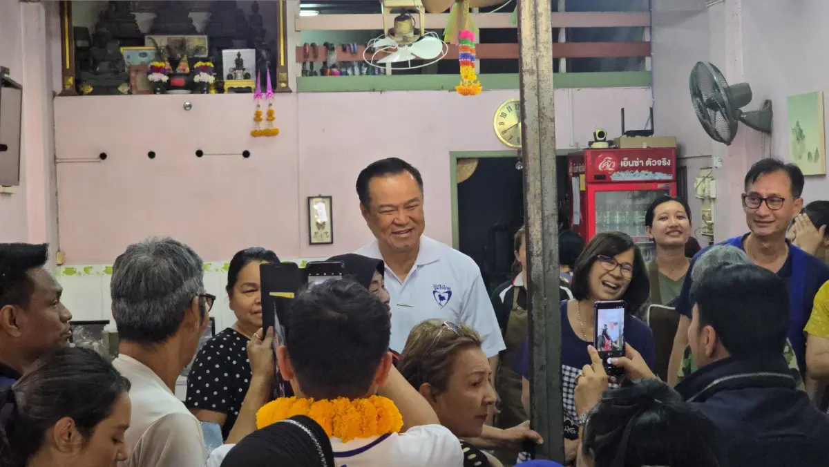 'อนุทิน' หาเสียงกรุงเก่า ชู 'สร้างฟลัดเวย์-คลองระบาย'แก้น้ำท่วม