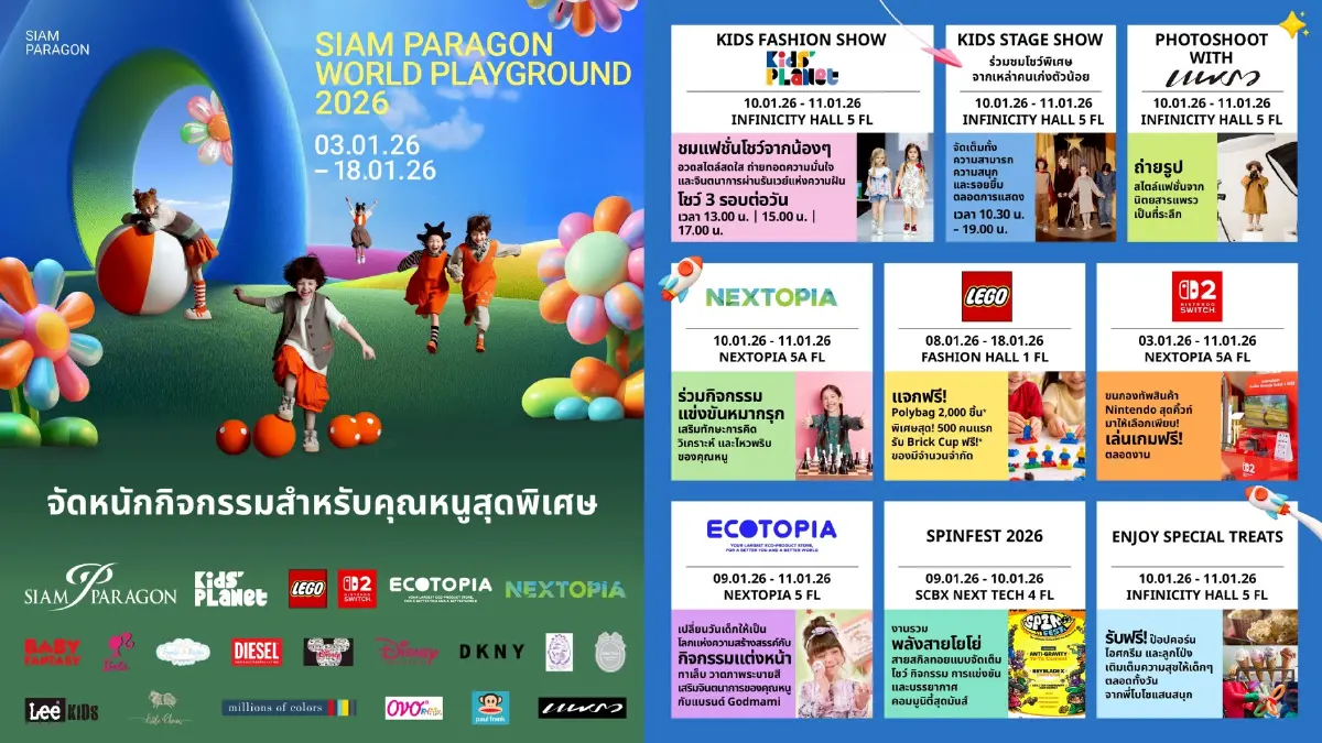 สยามพารากอน เนรมิตอาณาจักรแห่งจินตนาการ SIAM PARAGON WORLD PLAYGROUND 2026