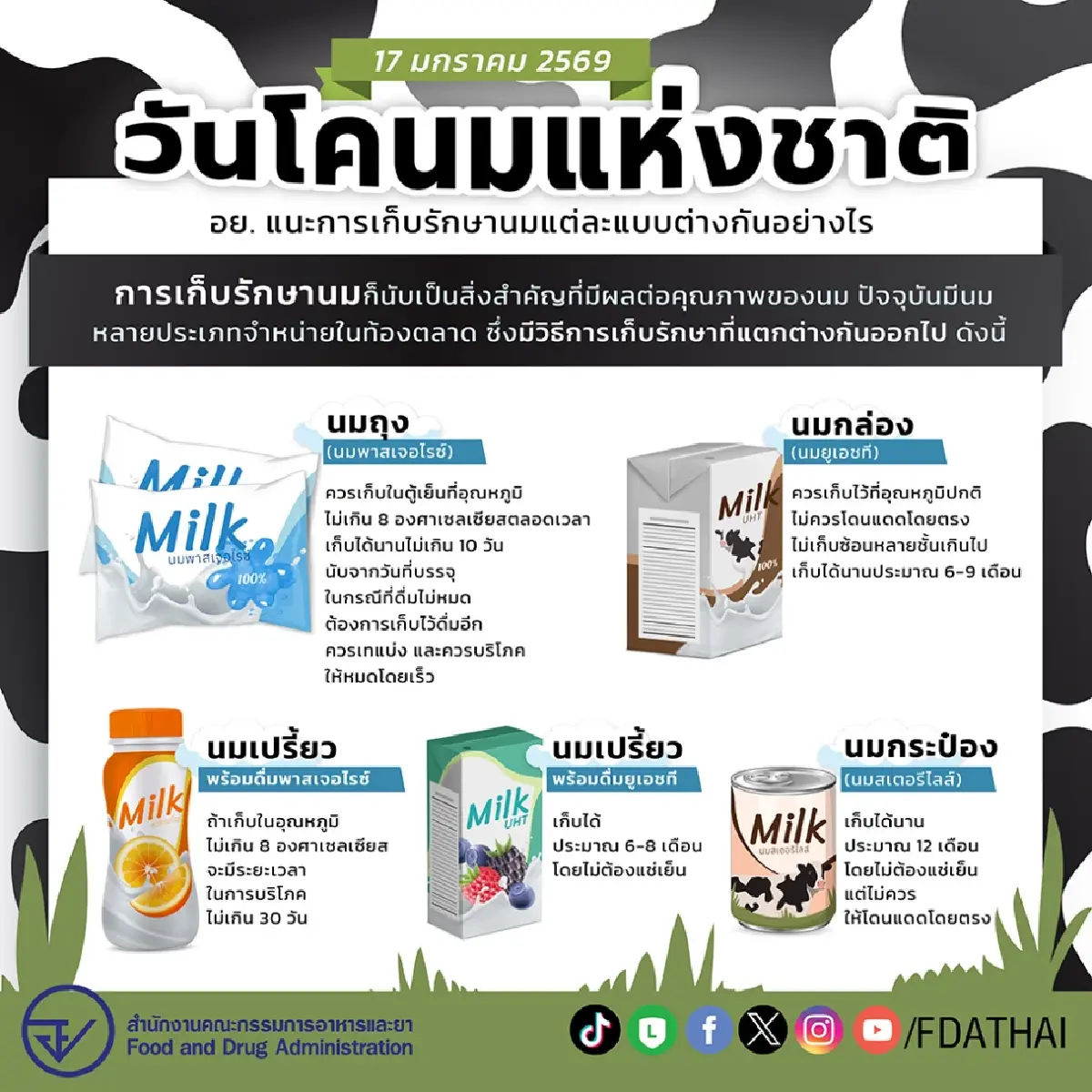 ดื่มนมผิดวิธีเสี่ยงท้องร่วง เช็ก นมแบบไหนเก็บอย่างไร ให้ปลอดภัย