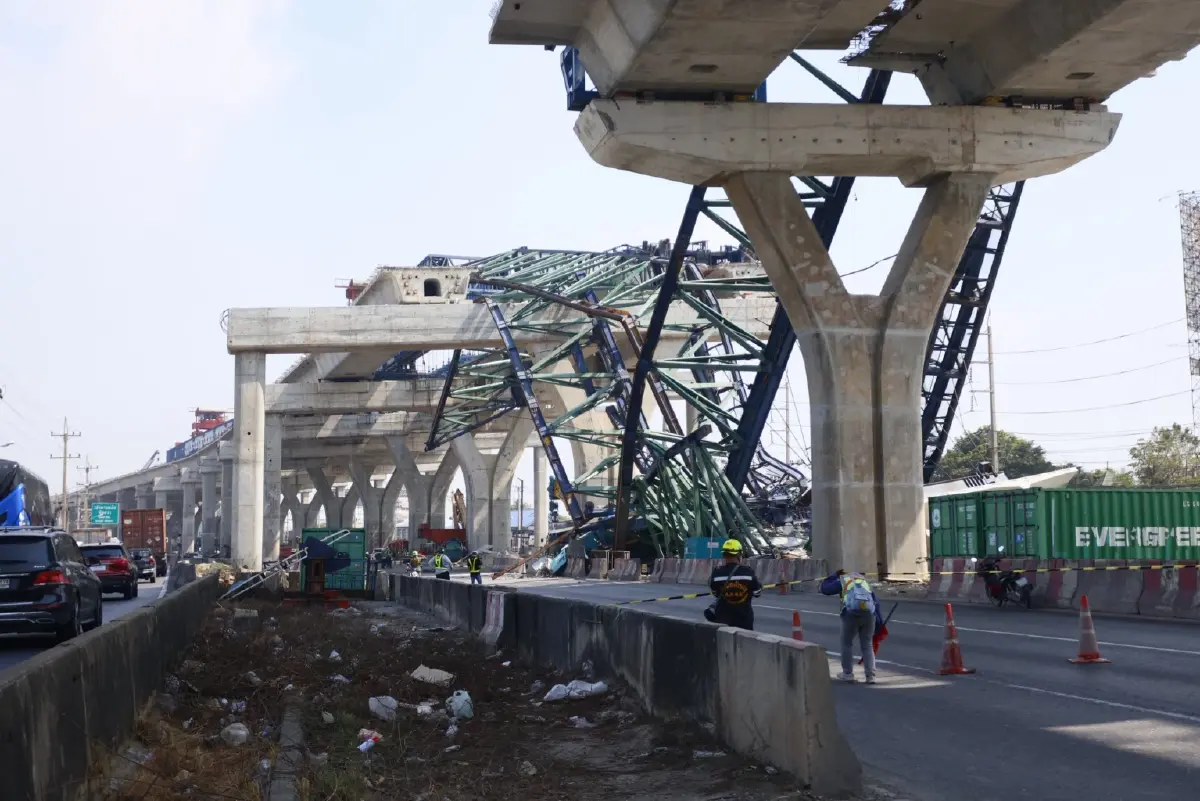 เครนถล่มพระราม 2 ล่าสุด ประมวลภาพโศกนาฏกรรมตายสลด