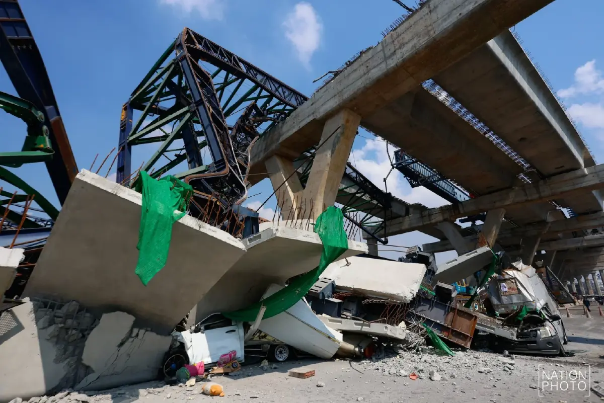 เครนถล่มพระราม 2 ล่าสุด ประมวลภาพโศกนาฏกรรมตายสลด