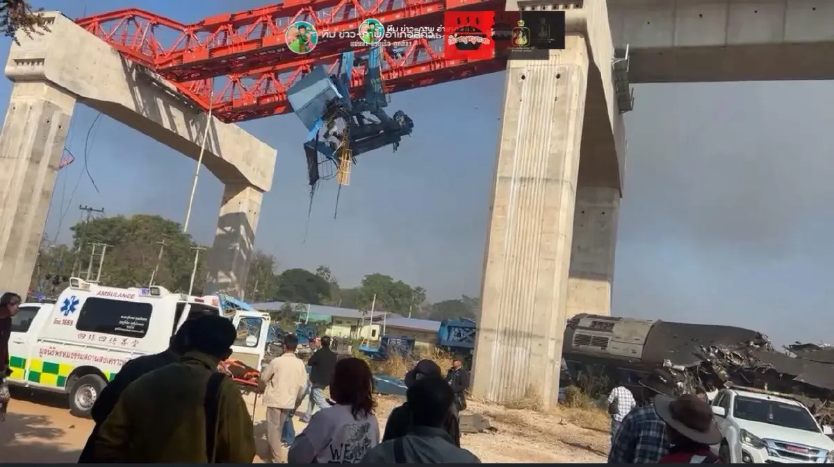 คืบหน้า! เครนรถไฟความเร็วสูง ล้มทับขบวนรถไฟสีคิ้ว ดับ 22 เจ็บ 55
