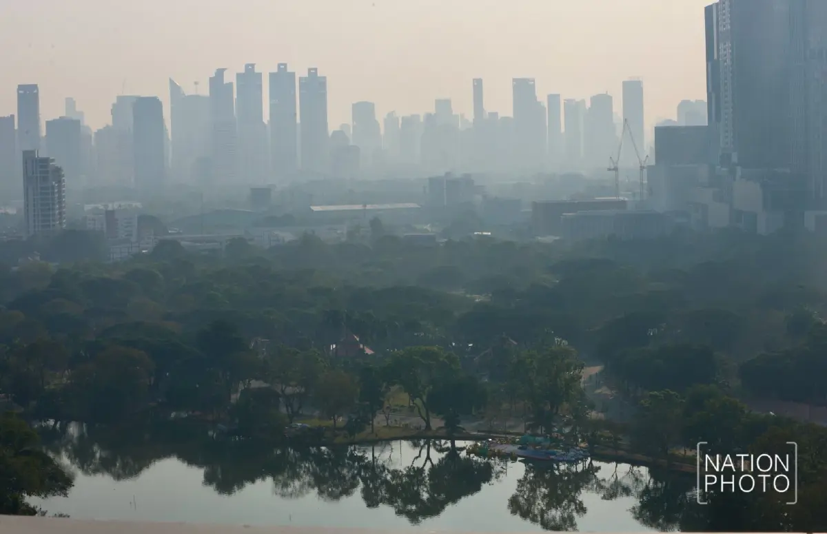 วันนี้ฝุ่นแรงสีแดงเต็มพื้นที่ เปิดภาพล่าสุดฝุ่นปกคลุมกรุงเทพ